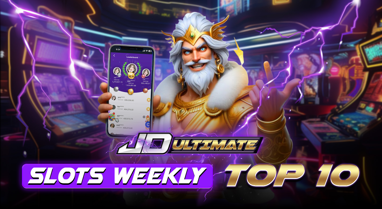 JD Ultimate Slots Weekly Top 10 Leaderboard